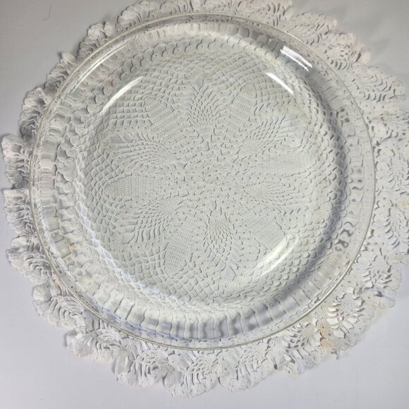Vintage 50s Fire King Pie Plate 10" Clear Glass Retro Kitchen Cottage Core - Picture 3 of 7